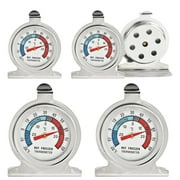 Refrigerator Thermometer and Freezer Thermometer (4 Pack), -30°C~30°C/20°F~80°F, Accurate Traditional Analog Fridge Thermometer with Large Dial for Kitchen, Home, Food Safety